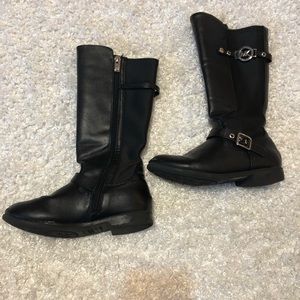 MK kids black tall boots size 13 sliver details Michael Kors
